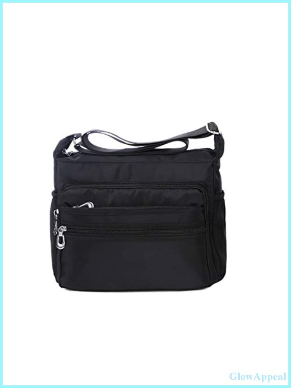 Water Resistant Nylon Crossbody Bag Multi Pocket Shoulder Purse Travel